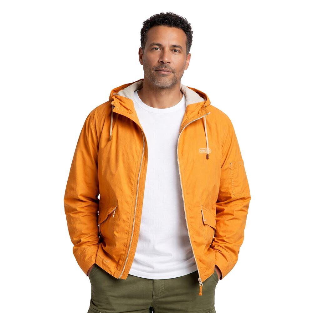 NEW COACH MEN'S MODERN ORANGE HOODED WINDBREAKER JACKET XL OR XXL OUTERWEAR